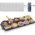 Homelove Warming Mat for Food - Electric Warming Tray with 7-Level Temp Settings &amp; 6 Hours Timer, Full Surface Graphene Heating, Waterproof Dishwasher-Friendly Food Warmer for Parties, Kitchen (Navy)