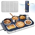 Homelove Warming Mat for Food - Electric Warming Tray with 7-Level Temp Settings & 6 Hours Timer, Full Surface Graphene Heating, Waterproof Dishwasher-Friendly Food Warmer for Parties, Kitchen (Navy)