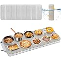 Homelove Warming Mat for Food - Electric Warming Tray with 7-Level Temp Settings &amp; 6 Hours Timer, Full Surface Graphene Heating, Waterproof Dishwasher-Friendly Food Warmer for Parties, Kitchen (Khaki)
