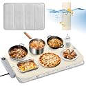 Homelove Warming Mat for Food - Electric Warming Tray with 7-Level Temp Settings & 6 Hours Timer, Full Surface Graphene Heating, Waterproof Dishwasher-Friendly Food Warmer for Parties, Kitchen (Beige)