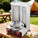 Homemade Shawarma Chicken Grill, Roasting 10kg, gyro rotisserie Machine, Countertop Rotisserie Doner Kebab Machine, LPG Gas Vertical Rotisserie, Doner Kebab Broiler,2 Burners Silver