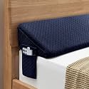 Homemate Queen Size（60"x10"x6"） Bed Wedge Pillow for Headboard - Upgraded Bed Gap Filler Queen Between Mattress and Headboard - Triangle Pillow - Blue
