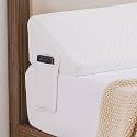 Homemate King Size（76"x6.5"x5"） Bed Wedge Pillow for Headboard - Upgraded Bed Gap Filler King Between Mattress and Headboard - Wedge headboard Pillow - Cream