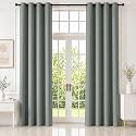 HOMEMONDE 100% True Blackout Curtains - 10 Feet Room Darkening Curtain for Long Door - Noise Reduced and Thermal Insulation Curtains, Set of 4, (Grey - 120 Inches)