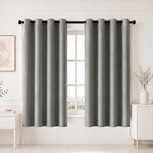 homemonde 100 true blackout curtains - 6 feet room darkening curtain for window - noise reduced and thermal insulation curtains set of 4 grey - 72 inches