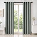 HOMEMONDE 100% True Blackout Curtains - 8 Feet Room Darkening Curtain for Long Door - Noise Reduced and Thermal Insulation Curtains, Set of 4, (Grey - 96 Inches)