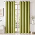 HOMEMONDE Premium Blackout Door 7 Feet Curtains True Room Darkening Heavy Curtain Pack of 6, Thermal Insulation, Noise Reduced - (Avacado Green 84 Inches)