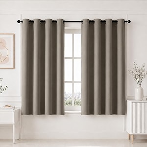 homemonde premium blackout window curtains 5 feet with eyelets heavy faux silk true room darkening blackout curtain heat reducing panels set of 4 - urban ash