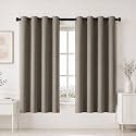 HOMEMONDE Premium Blackout Window Curtains 6 Feet with Eyelets Heavy Faux Silk True Room Darkening Blackout Curtain, Heat Reducing Panels Set of 4 - (Urban Ash)