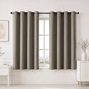 HOMEMONDE Premium Blackout Window Curtains 5 Feet with Eyelets Heavy Faux Silk True Room Darkening Blackout Curtain, Heat Reducing Panels Set of 4 - (Urban Ash)