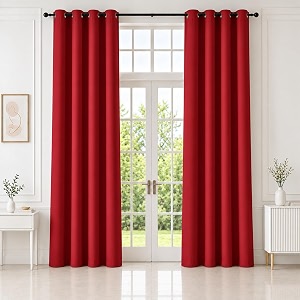 homemonde 100 true blackout curtains 10 feet long set of 6 - light blocking long door curtain room privacy and thermal insulation drapes with eyelets - 120l x 46w inch maroon
