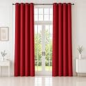 HOMEMONDE 100% True Blackout Curtains 10 Feet Long Set of 6 - Light Blocking Long Door Curtain, Room Privacy and Thermal Insulation Drapes with Eyelets - (120L x 46W Inch, Maroon)
