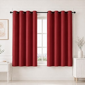 homemonde 100 true blackout curtains 5 feet long set of 4 - light blocking window curtain room privacy and thermal insulation drapes with eyelets - 60l x 46w inch maroon