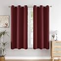 HOMEMONDE 100% True Blackout Curtains 5 Feet Long Set of 6 - Light Blocking Window Curtain, Room Privacy and Thermal Insulation Drapes with Eyelets - (60L x 46W Inch, Maroon)