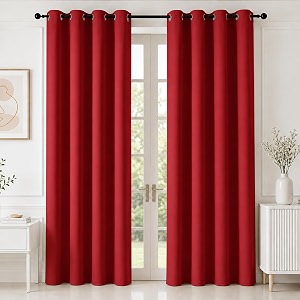 homemonde 100 true blackout curtains 7 feet long set of 6 - light blocking door curtain room privacy and thermal insulation drapes with eyelets - 84l x 46w inch maroon