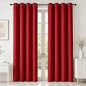 HOMEMONDE 100% True Blackout Curtains 7 Feet Long Set of 4 - Light Blocking Door Curtain, Room Privacy and Thermal Insulation Drapes with Eyelets - (84L x 46W Inch, Maroon)