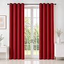 HOMEMONDE 100% True Blackout Curtains 8 Feet Long Set of 6 - Light Blocking Long Door Curtain, Room Privacy and Thermal Insulation Drapes with Eyelets - (96L x 46W Inch, Maroon)