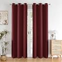 HOMEMONDE 100% True Blackout Curtains 8 Feet Long Set of 4 - Light Blocking Long Door Curtain, Room Privacy and Thermal Insulation Drapes with Eyelets - (96L x 46W Inch, Maroon)