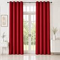 HOMEMONDE 100% True Blackout Curtains 9 Feet Long Set of 4 - Light Blocking Long Door Curtain, Room Privacy and Thermal Insulation Drapes with Eyelets - (108L x 46W Inch, Maroon)
