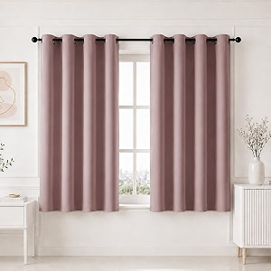 homemonde premium blackout curtains for window 5 feet set of 6 - true room darkening and privacy drapes thermal insulation noise reduced - dark lavender 60 inches - premium blackout