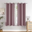 HOMEMONDE Premium Blackout Curtains for Window 5 Feet Set of 4 - True Room Darkening and Privacy Drapes, Thermal Insulation, Noise Reduced - (Dark Lavender 60 Inches) - Premium, Blackout