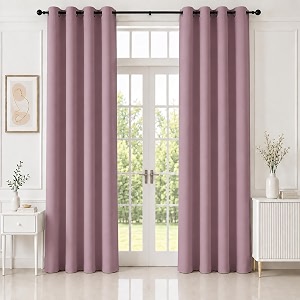 homemonde premium blackout curtains for long door 9 feet set of 4 - true room darkening and privacy drapes thermal insulation noise reduced - dark lavender 108 inches