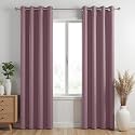HOMEMONDE 75% Room Darkening Solid Long Door 9 Feet Curtain, Thermal Insulated Blackout Opaque Heavy Faux Silk Panel, Noise Reduce, Single Piece - (Lilac Bloom - 108 Inches)