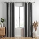 HOMEMONDE 100% Complete Blackout Curtains - 8 Feet Room Darkening Curtain for Long Door - Noise Reduced, Heavy Blackout, Thermal Insulation Curtains, Pack of 2, (Ash Mist - 96 Inches) | Solid