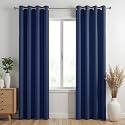 HOMEMONDE Curtains 7 Feet Long Single Piece -100% Heavy Blackout Door Curtain, Light Blocking, Room Privacy and Thermal Insulation Drapes with Eyelets - (84L x 46W Inch, Ocean Indigo)