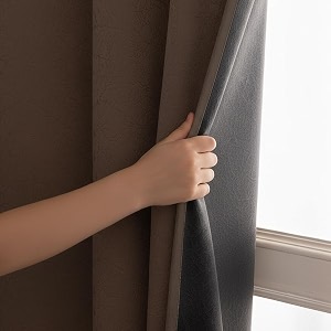 homemonde 100 true blackout curtains 5 feet window - 1 piece curtain embossed panels light block thermal insulated amp noise reducing top style rod pocket curtains abstract brown 60inch