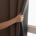 HOMEMONDE 100% True Blackout Curtains 5 Feet Window - 1 Piece Curtain, Embossed Panels Light Block Thermal Insulated &amp; Noise Reducing Top Style Rod Pocket Curtains (Abstract Brown, 60Inch)