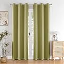 HOMEMONDE Premium Blackout Long Door 9 Feet Curtains True Room Darkening Heavy Curtain Pack of 6, Thermal Insulation, Noise Reduced - (Avacado Green 108 Inches)