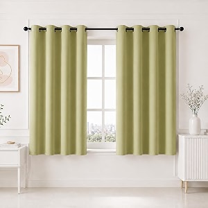 homemonde premium blackout window 5 feet curtains true room darkening heavy curtain pack of 4 thermal insulation noise reduced - avacado green 60 inches