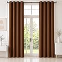 HOMEMONDE 100% True Blackout Curtains 10 Feet Long Set of 4 - Long Door Curtain, Light Blocking, Room Privacy and Thermal Insulation Drapes with Eyelets - (120L x 46W Inch, Dark Brown)