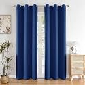 HOMEMONDE 100% True Blackout Curtains 10 Feet Long Set of 4 - Long Door Curtains Light Blocking, Room Privacy and Thermal Insulation Drapes with Eyelets - (120L x 46W Inch, Navy Blue)
