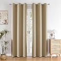 HOMEMONDE Premium Blackout Curtains 10 Feet Long Set of 4 - Light Blocking Long Door Curtain, True Room Darkening and Thermal Insulation Drapes with Eyelets - (120L x 46W Inch, Beige)