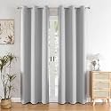 HOMEMONDE Premium Blackout Curtains 10 Feet Long Set of 6 - Light Blocking Long Door Curtain, True Room Darkening and Thermal Insulation Drapes with Eyelets - (120L x 46W Inch, Greyish White)