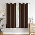 HOMEMONDE 100% True Blackout Curtains 5 Feet Long Set of 4 - Window Curtain, Light Blocking, Room Privacy and Thermal Insulation Drapes with Eyelets - (60L x 46W Inch, Dark Brown)