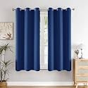 HOMEMONDE 100% True Blackout Curtains 5 Feet Long Set of 6 - Window Curtains Light Blocking, Room Privacy and Thermal Insulation Drapes with Eyelets - (60L x 46W Inch, Navy Blue)