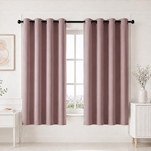 homemonde premium blackout curtains 6 feet long set of 4 - light blocking window curtain true room darkening and thermal insulation drapes with eyelets - 72l x 46w inch dark lavender