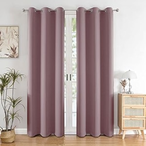 homemonde premium blackout curtains 6 feet long set of 6 - light blocking window curtain true room darkening and thermal insulation drapes with eyelets - 72l x 46w inch dark lavender