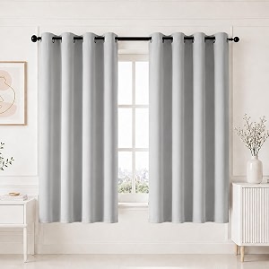homemonde premium blackout curtains 6 feet long set of 6 - light blocking window curtain true room darkening and thermal insulation drapes with eyelets - 72l x 46w inch greyish white