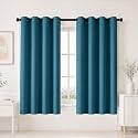 HOMEMONDE 100% True Blackout Curtains 6 Feet Long Set of 6 - Light Blocking Window Curtain, Room Privacy and Thermal Insulation Drapes with Eyelets - (72L x 46W Inch, Blue)
