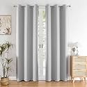HOMEMONDE Premium Blackout Curtains 6 Feet Long Set of 6 - Light Blocking Window Curtain, True Room Darkening and Thermal Insulation Drapes with Eyelets - (72L x 46W Inch, Greyish White)