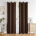HOMEMONDE 100% True Blackout Curtains 7 Feet Long Set of 6 - Door Curtain, Light Blocking, Room Privacy and Thermal Insulation Drapes with Eyelets - (84L x 46W Inch, Dark Brown)