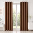 HOMEMONDE 100% True Blackout Curtains 8 Feet Long Set of 4 - Long Door Curtain, Light Blocking, Room Privacy and Thermal Insulation Drapes with Eyelets - (96L x 46W Inch, Dark Brown)