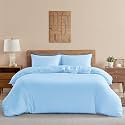 HOMEMONDE Duvet Cover Double Bed 210 TC Premium Cotton Comforter Cover with Corner Ties | Quilt Cover | Rajai Cover Double Bed | Blanket Cover | Double Bed (80 x 90 Inches) Light Blue Solid