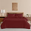 HOMEMONDE Duvet Cover - Premium Cotton Comforter with Corner Ties | Rajai Cover | Double Bed (80 x 90 Inches) Burgundy Solid