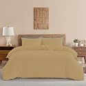 HOMEMONDE Duvet Cover Queen Bed 210 TC Premium Cotton Comforter Cover with Corner Ties | Quilt Cover | Rajai Cover Queen Bed | Blanket Cover | Queen Bed (90 x 100 Inches) Taupe Solid
