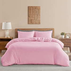 homemonde duvet cover single bed 210 tc premium cotton comforter cover with corner ties  quilt cover  rajai cover single bed  blanket cover  single bed 60 x 90 inches pink solid